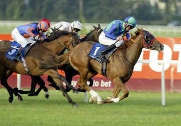 13 July 2005;  ABIGAIL PETT, Kevin Manning up, at Leopardstown.  © Peter Mooney, 6 Cumberland Street, Dun Laoghaire, Co. Dublin, Ireland